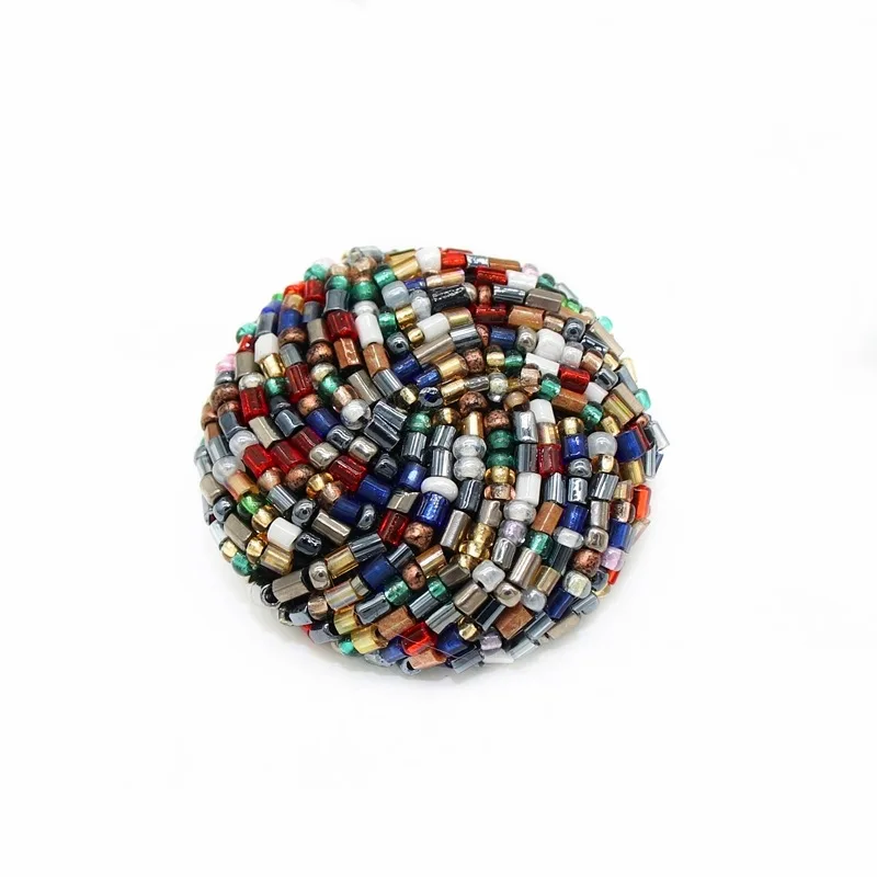 New Pure Hand-made Beads Button Color Imported Millet Beads Hand-stitched Coat Windbreaker Knitted Coat Decorative Buttons