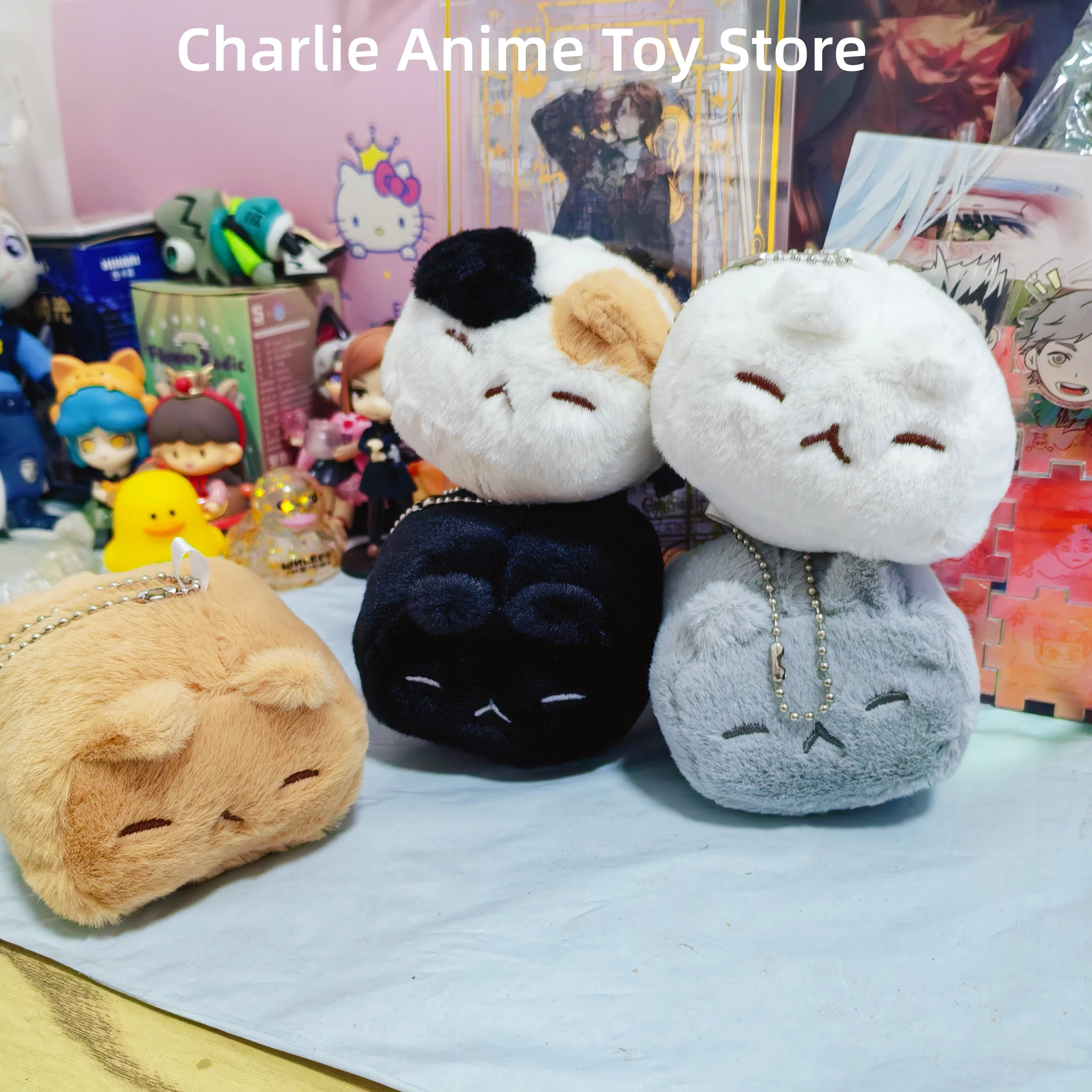 New 10CM Cartoon Square Cat Plush Toy Cute Cat beancurd Plush Doll Pendant Backpack Decoration Fan Collection Gift
