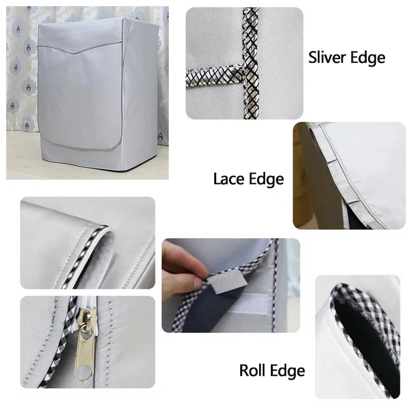 Washing Machine Cover for Cabinet, Outdoor Front Load Mat, Waterproof Elastic Band Sink, Vertical Drainage Dryer, Dust Cover