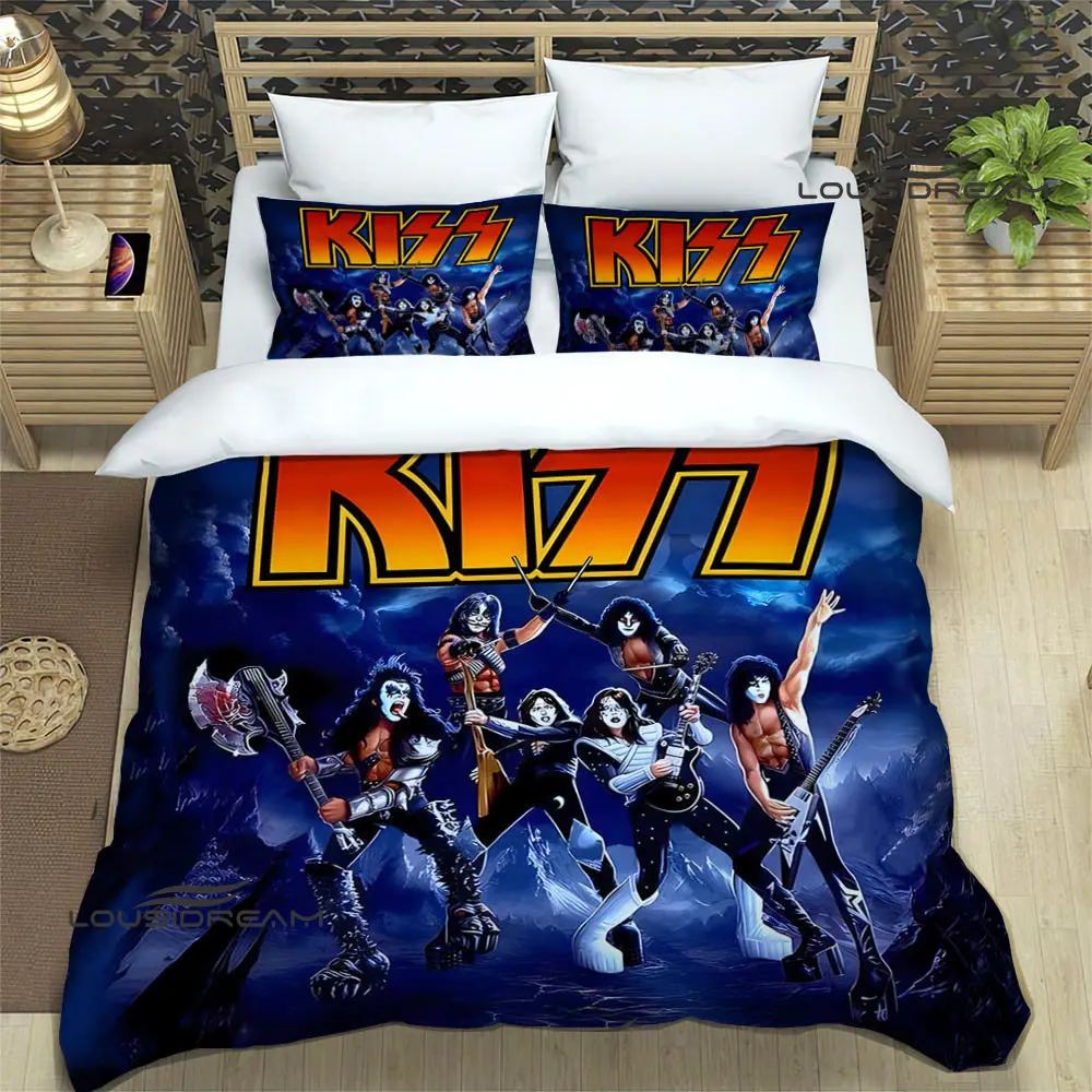 KISS band Printed Bedding Sets exquisite bed supplies set duvet cover bed comforter set bedding set luxury birthday gift