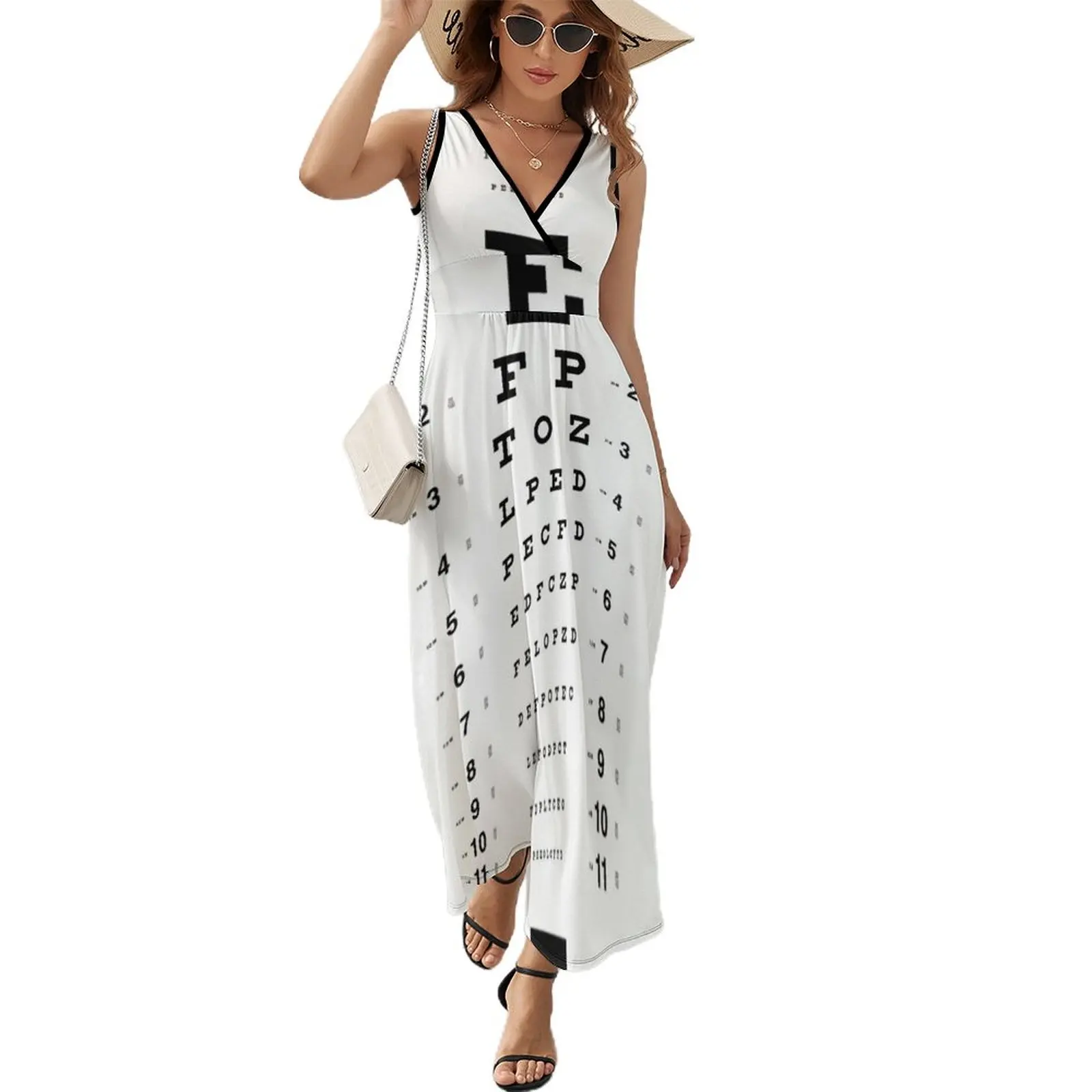 

Snellen Eye Chart Sleeveless Dress Women long dress women's evening dresses 2023