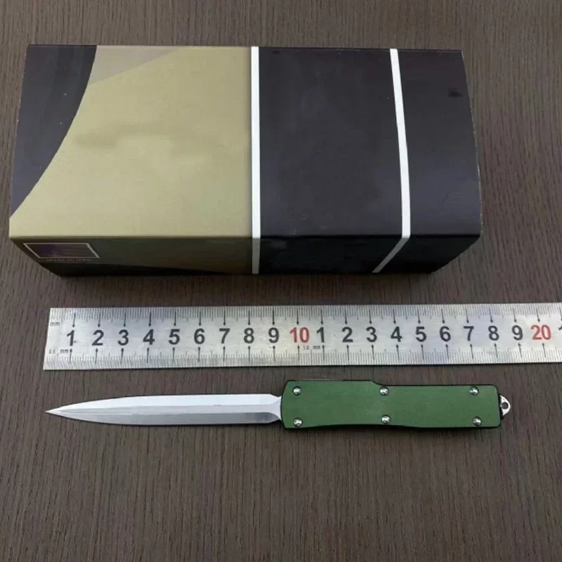 

MT D2 Steel OTF Automatic KnifeCamping Hunting Knife UTX Green Aluminum Handle Multipurpose Pocket Folding Knives Tools