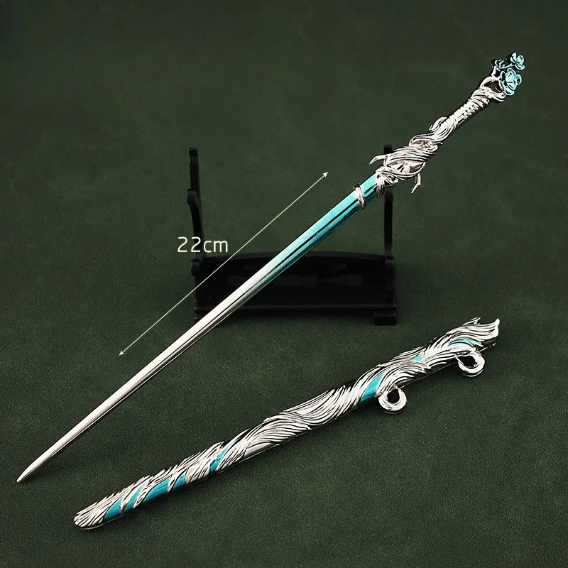 Unmatched Double Pride Anime Weapon Peripherals Linghan Unknown Snow Sword 22CM Weapon Prop Cosplay Weapons  Chinese Sword Toy