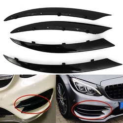 4PCS Front Fog Lamp Grill Grille Covers Stickers For Mercedes Benz C Class W205 C180/200/250/260/300 2015-2018 Cars Accessories