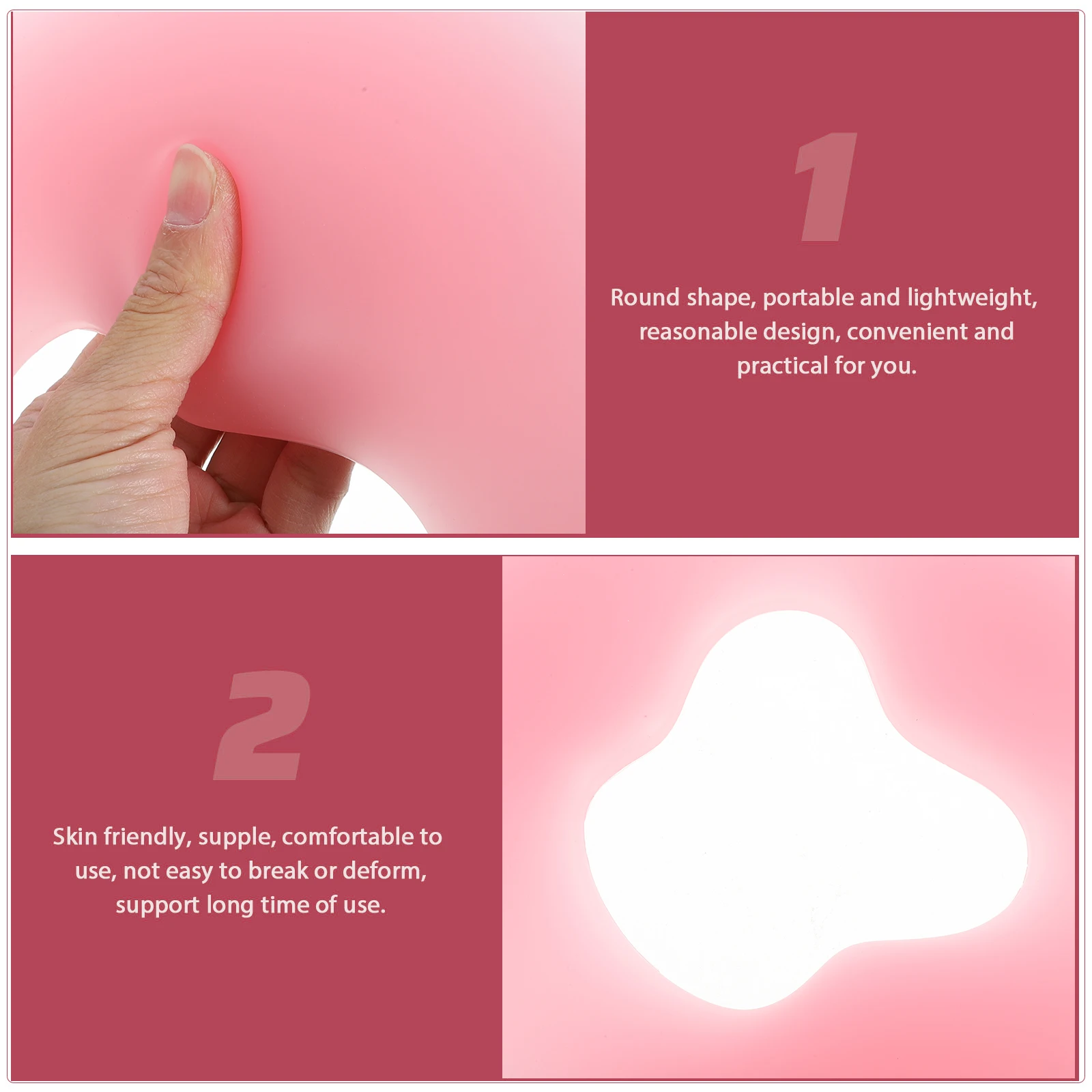 

Bed Pillows Silicone Body Massage Face down Reusable Spa Round for Sleeping Pink Table Headrest