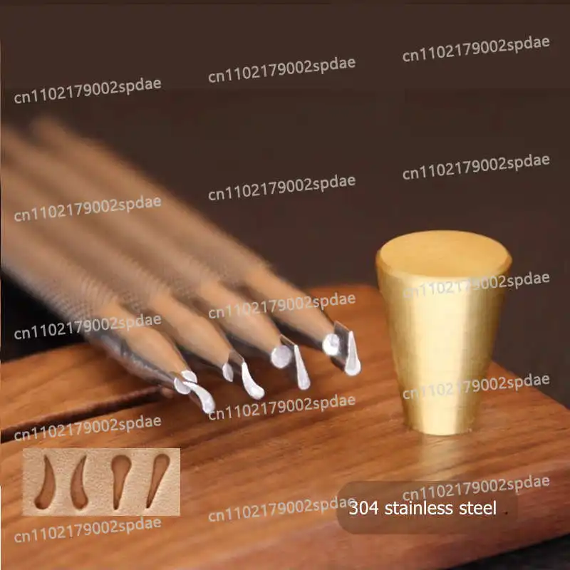 Leaf Border Motif Leather Stamping Set 4Pc - 304 Stainless Steel Embossing Seal For Veg-Tanned Leather Craft DIY Tool Kit