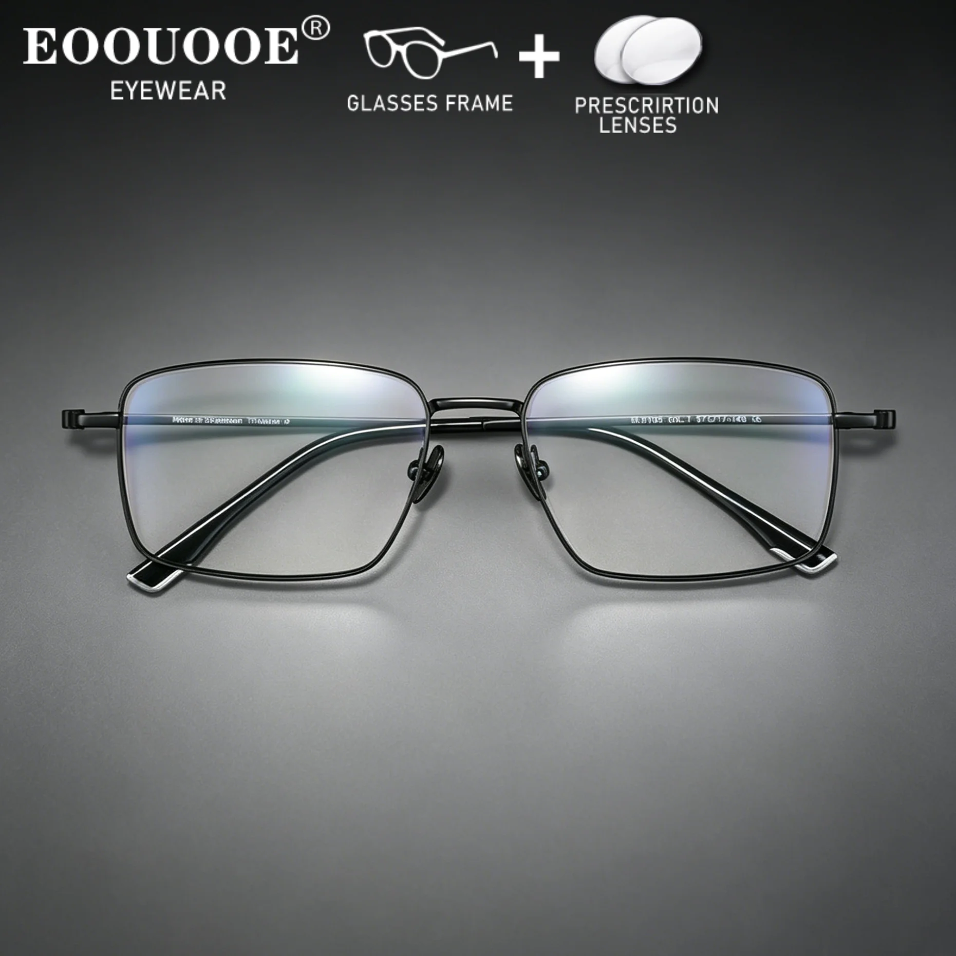 

Big Face 57mm Ultrawide Lense Men's Glasses Pure Titanium Myopia Progressive Customized Prescription Lenses Aspherical
