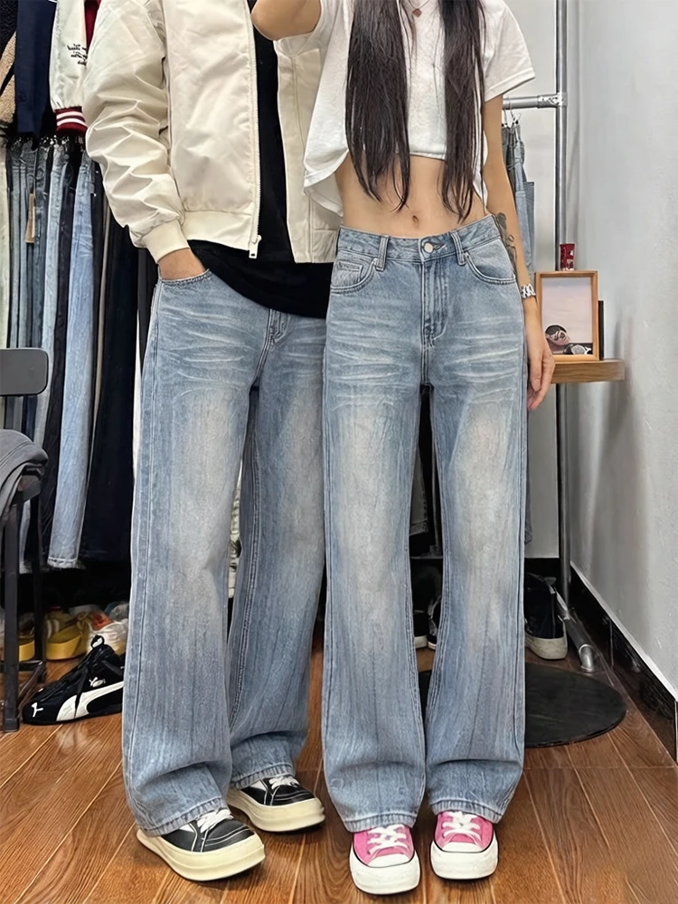 

Spring High Street American Vibe Sle Men's Knife Lightning Pattern Jeans Straight Leg Micro Flare Long Pants Casual Yo...