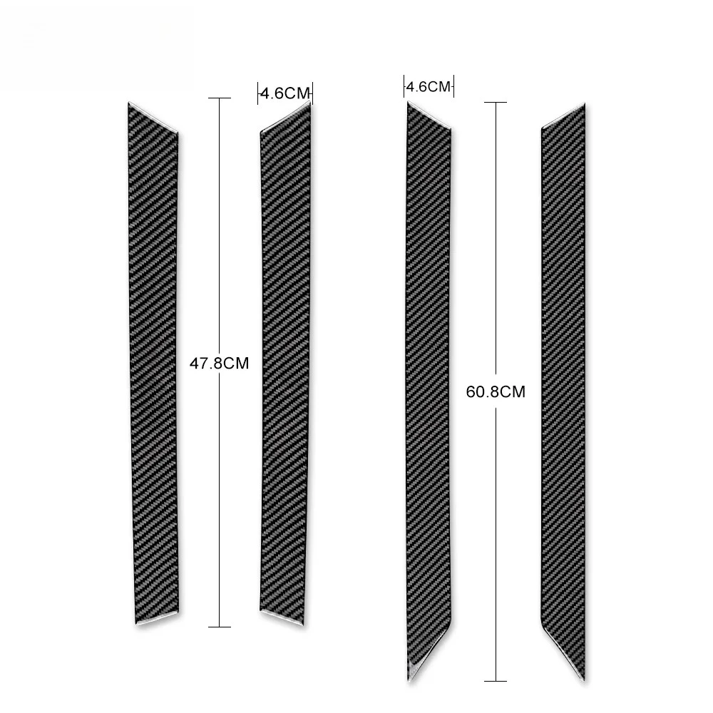 4PCS Carbon Fiber Window Sill Trim for BMW E46 1998-2006 3 Series, Exact Fit Self-Adhesive Anti-Scratch Sporty Interior Decor