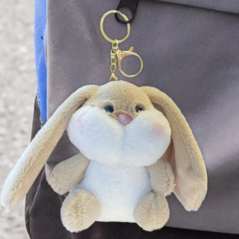 Bunny Keychain Plush Animal Key Chain Plush Bunny Keyring Soft Cute Rabbit Keychain Backpack Decoration For Car Handbag