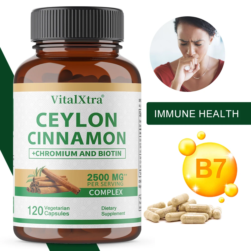 Ceylon Cinnamon Capsules, Antioxidant, Support Joint Comfort, Bone, Brain, Heart & Digestive Health, Boost Immunity & Energy
