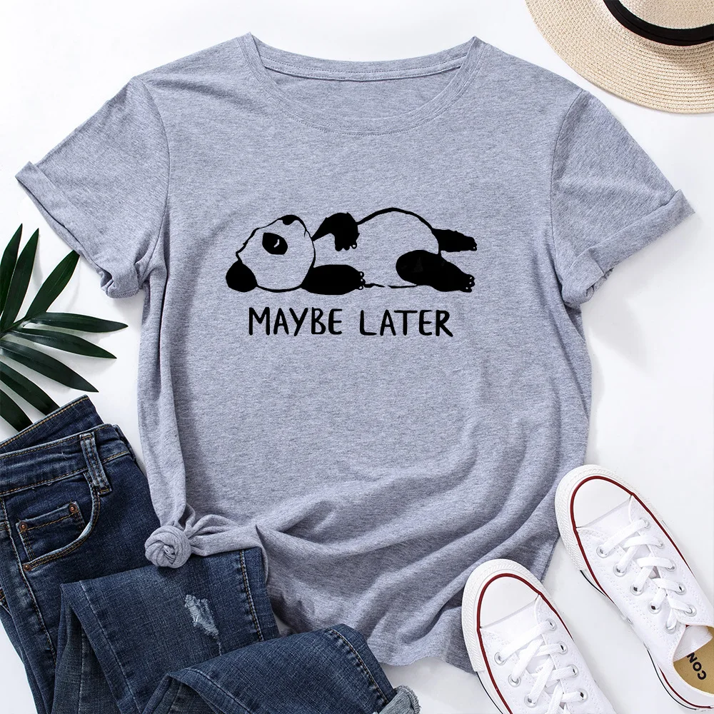 JFUNCY Women's Short Sleeve Tees Women T-shirt Woman Summer Casual Tshirt Oversized Female Cotton Tops Panda Graphic T Shirts