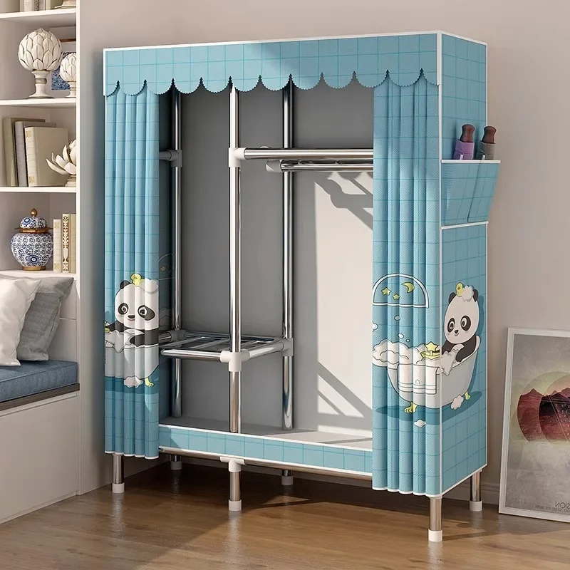 Portable Fabric Folding Wardrobe Clothes Closet Easy Assembly Durable Storage Organizer Bedroom Dorm Rental Apartment