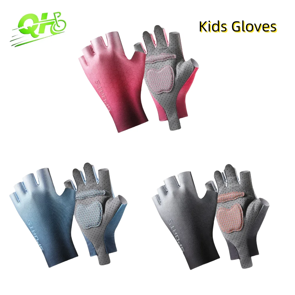 

Детские велосипедные перчатки для рыбалки, скутера, спортивные легкие противоударные, износостойкие, без пальцев, дышащие, guantes ciclismo для мальчиков и девочек