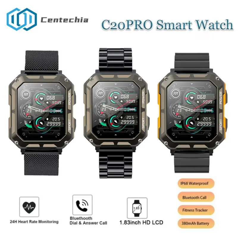 C20Pro SmartWatch 1.83inch IP68 Waterproof Sport Watch For Men Heart Rate Fitness Tracker 24H Health Monitor Phone Call Watch