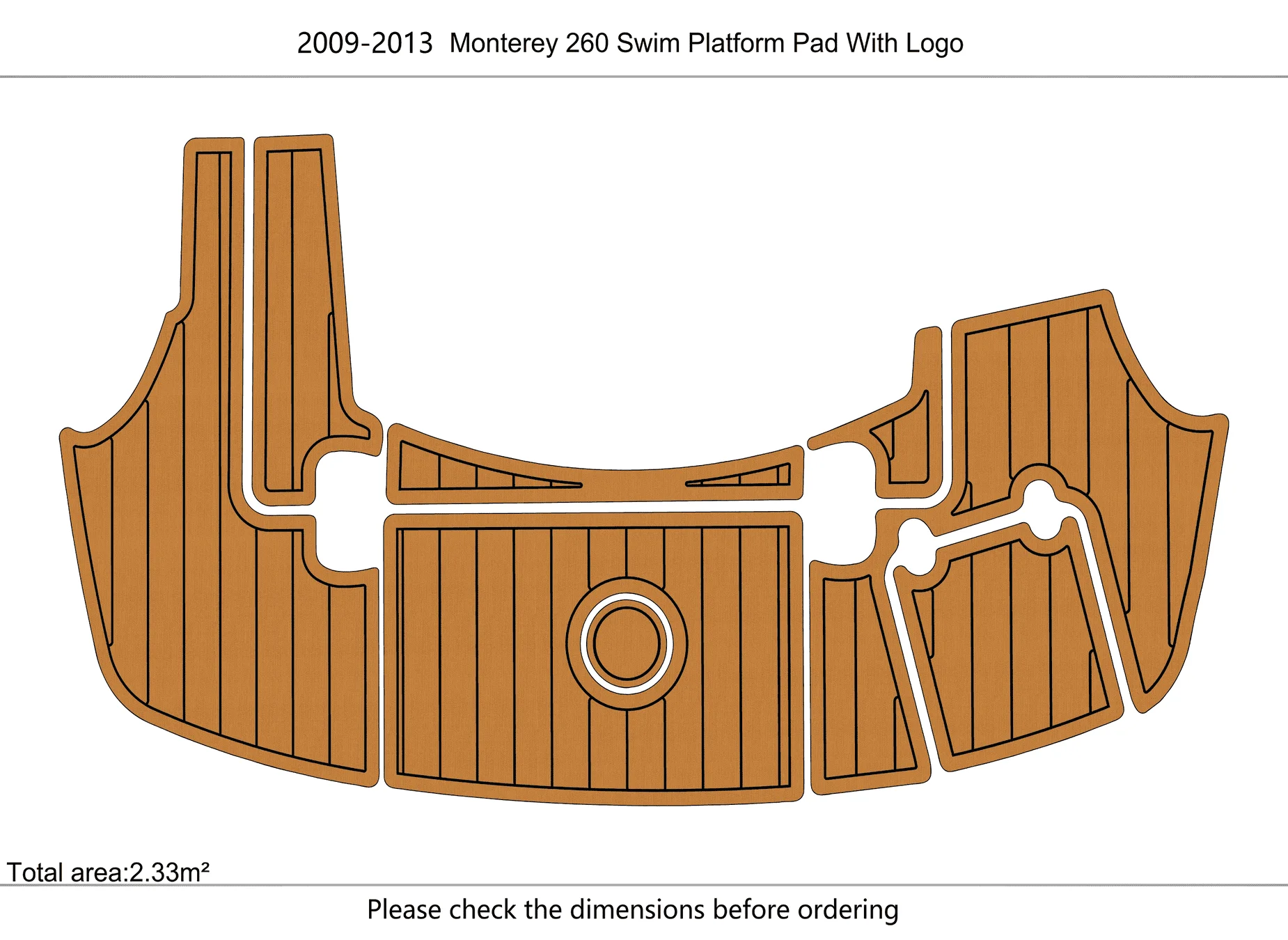 Non-Slip EVA Faux Teak Marine Mat Self-Adhesive 6mm Yacht Cockpit Pad for 2018 Monterey 260 SP Boat Decking Easy Install