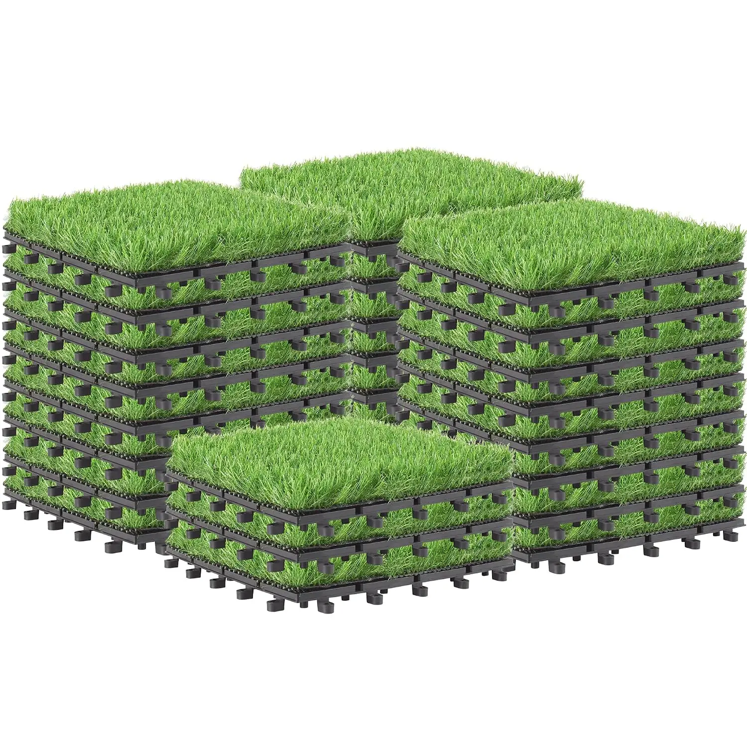54 Packs Interlocking Artificial Grass Tiles - 12