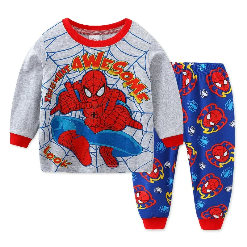 Kids Pjs for Boys Cartoon Buzz Lightyear Mickey Mouse Pixar Spiderman Pijama Set Frozen Elsa Rapunzel Girls Pajamas Long Johns