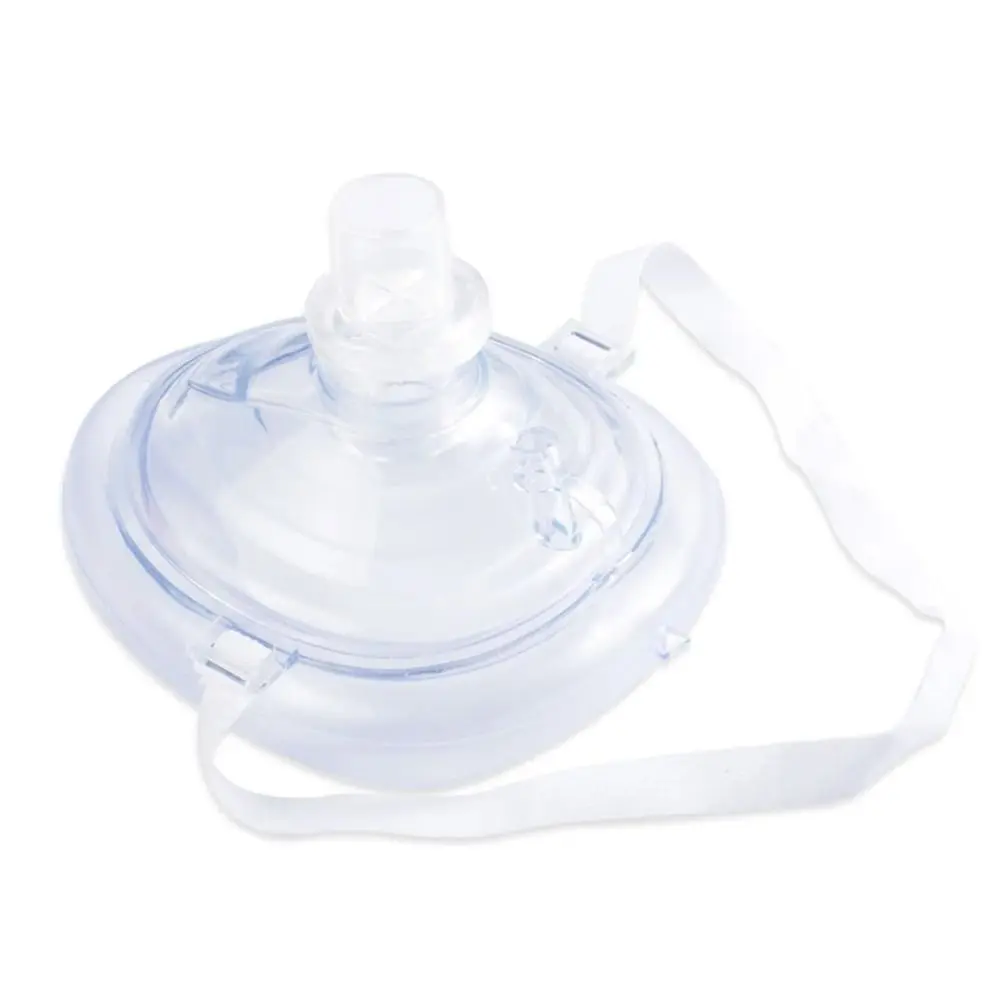 

Reuseable Artificial Respiration Mask Breathing Mask With One-way Valve Tools CPR Breathing Mask Professional Black