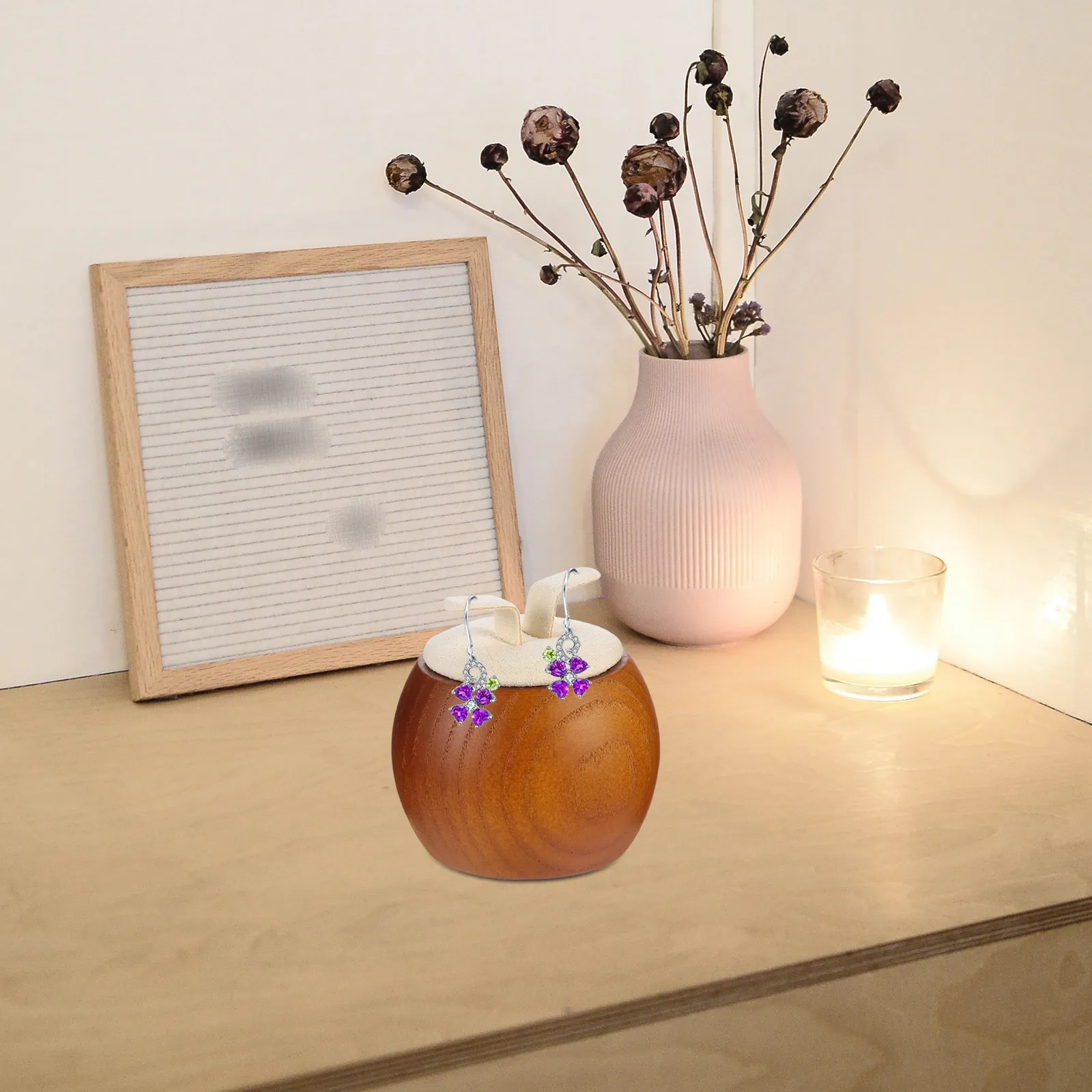 

Деревянная подставка для демонстрации украшений: для серег-гвоздиков и изящных серег, креативный шикарный дизайн, настольный органайзер для серег