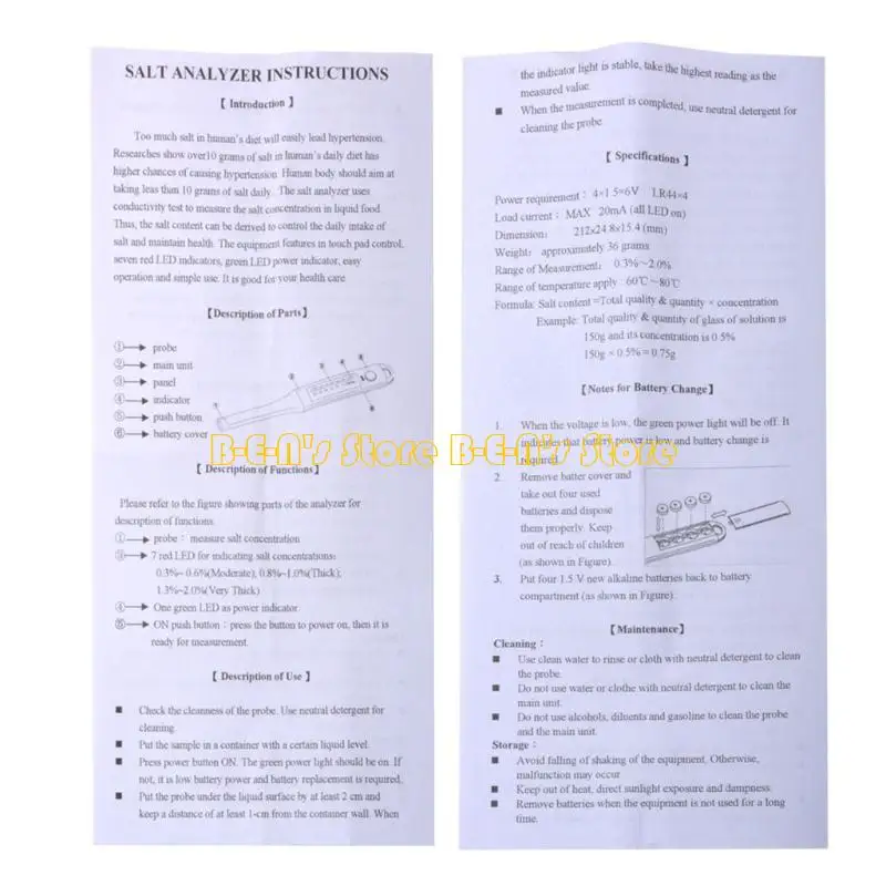 

Y1AD Waterproof Salimeter Pen for Testing the Salinity Value of a Solution Portable