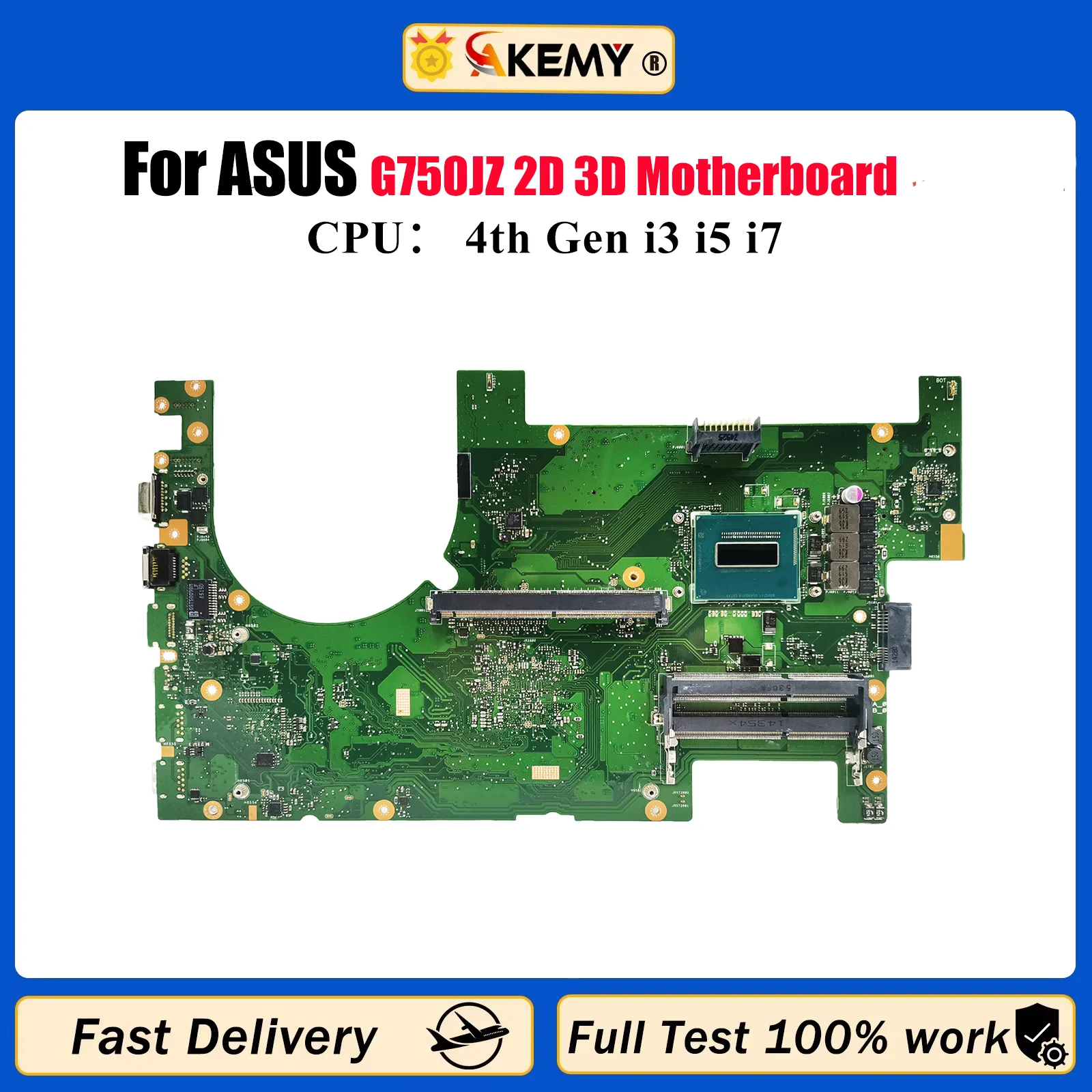 

G750JZ Laptop Motherboard For ASUS ROG G750J G750JX G750JW G750JZ G750JH G750JY G750JM Mainboard With i3 i5 i7 CPU tests OK stk