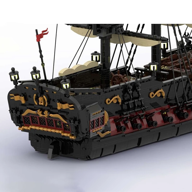 Exquisite New Product MOC Building Blocks Pirate Scene Model Red Knight Ship Technology Modular Children's Toy Gift DIY  Set