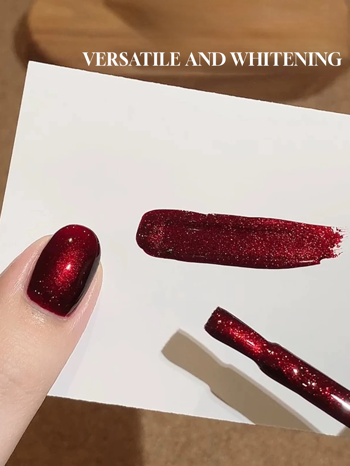 MN 12ML Winter White Wine Fairy Red Cat Eye Gel Nail Polish 2024 Popular Ruby ​​Glass Beads Gel Polsih Red Nails Valentine's Day