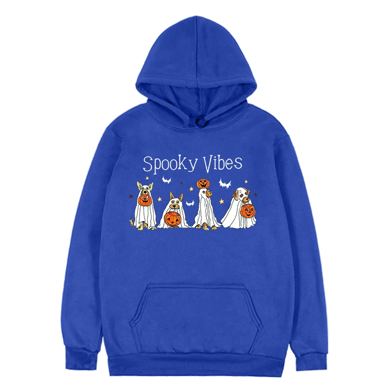 Halloween Sweatshirt Ghost  Hoodie Halloween Dog Sweatshirt Happy 2023 Halloween Clothes Retro Spooky Season Clothes m