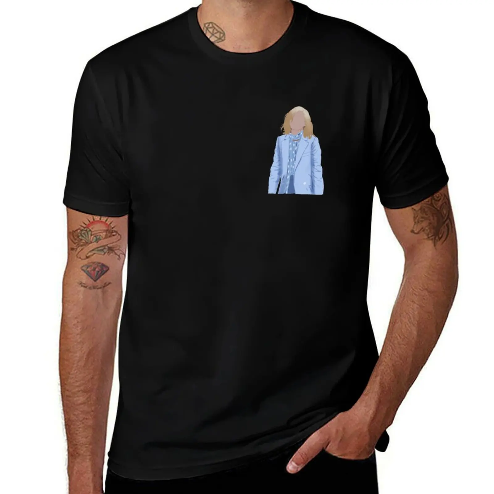 CATE BLANCHETT BLUE SUIT T-Shirt plus size tops blanks custom shirt custom t shirt mens graphic t-shirts funny