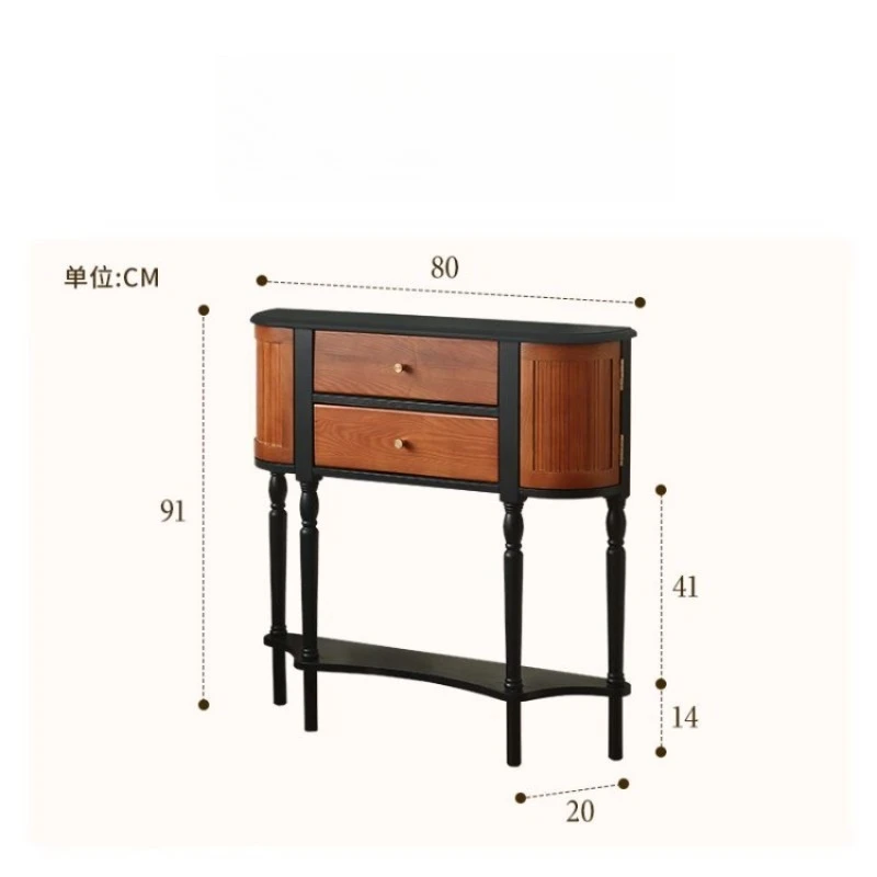 French retro solid wood porch cabinets, small household corridors, aisles, shelves