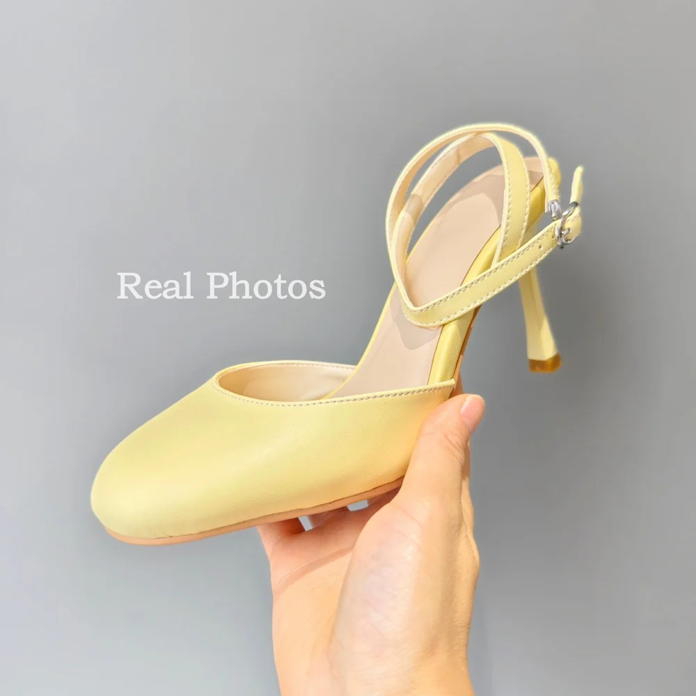 Polka Dot Leather Ankle Strap High Heel Pumps for Weddings