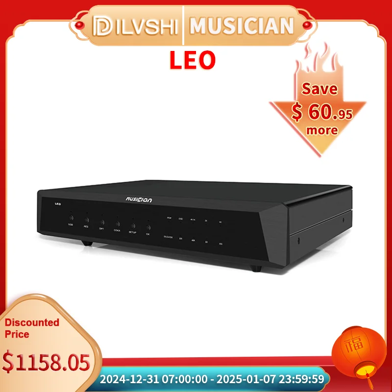 MUSICIAN LEO Digital Interface 768KHZ DSD512 High Peformance Digital Interface USB/Optical/Coaxial/AES/EUB/External Clock Input