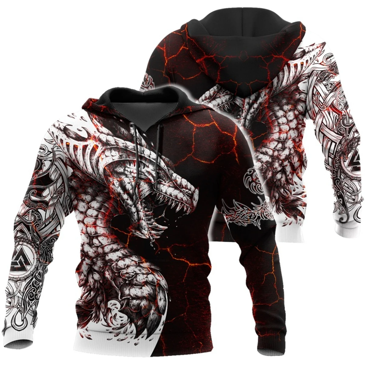 Lion Graphic Dragon Men's Hoodies 3D Printing Fashion Spring and Autumn Sweatshirt Harajuku Loose Street Fit Super Top Hoodie