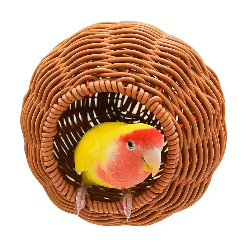 

Cockatiel Nest Artificial Rattan House For Parrot Handmade Artificial Rattan Birds Nest For Garden Yard Home Cage