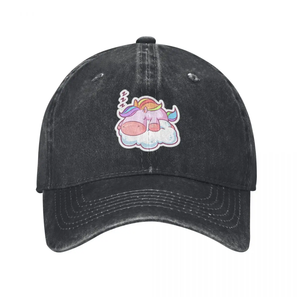 

Cute Sleeping Unicorn Baseball Caps Vintage Denim Washed Headwear Unisex Style Outdoor Running Hats