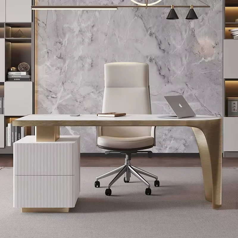 Designer Luxury Modern Office Desks Chair Manager Asthetic Large Writing Desk Standing Laptop Escritorio Office Furniture
