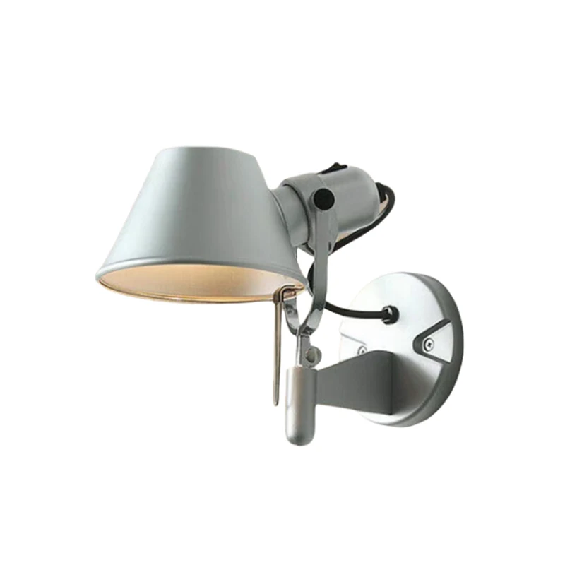 

Modern Chrome Adjustable Wall Lamp For Eye Protection Bedroom Bedside Living Room Study LED Adjustable Lampshade Straw Hat Light