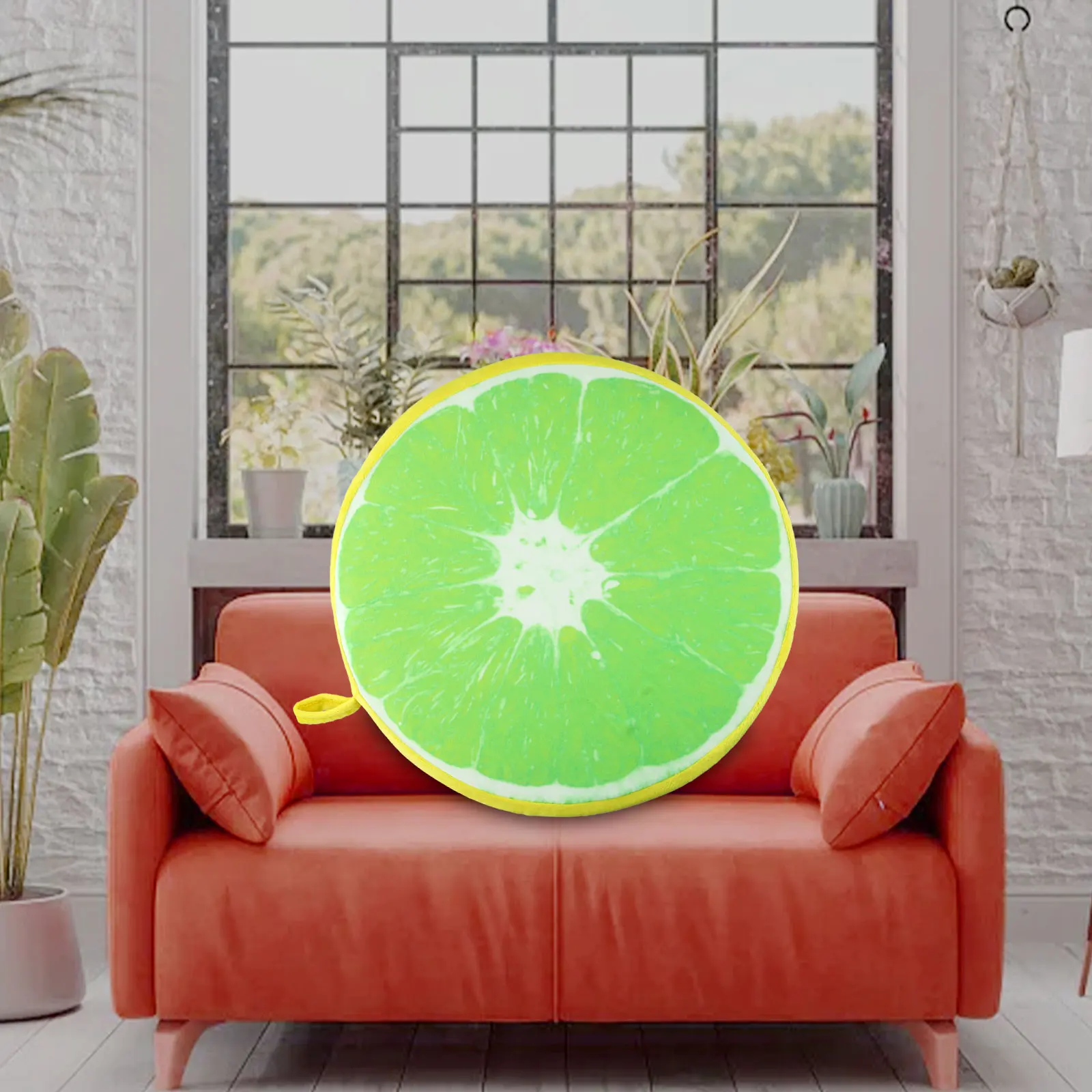 Decorative Round Garden Chair Cover with Plush Fruit Shape Design for Floor Seating and Comfortable Back Support