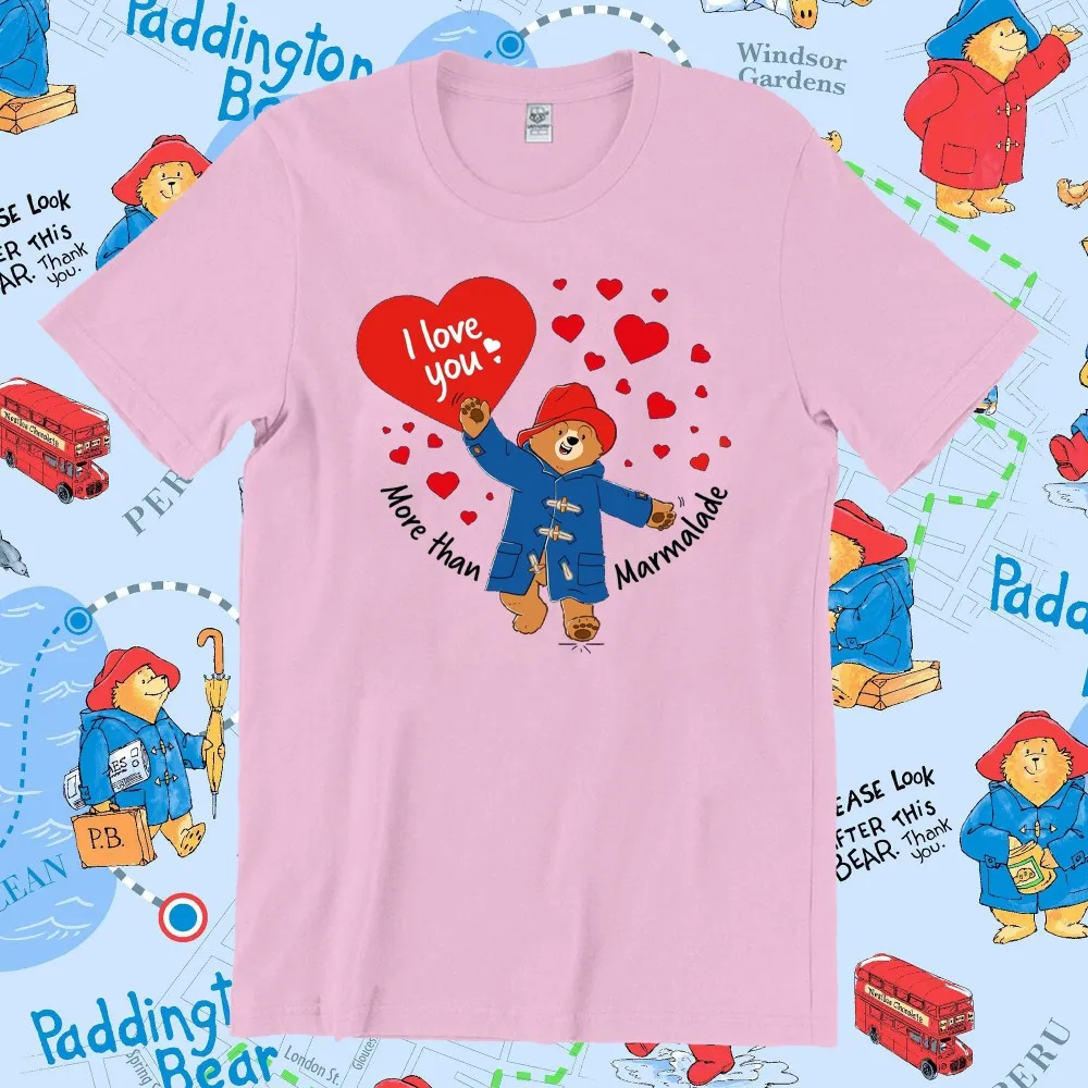 

Paddington Bear in London Cotton T-shirt Summer Men Women Short Sleeve Shirt Fashion Casual Tops Fun Graphic Harajuku Tees