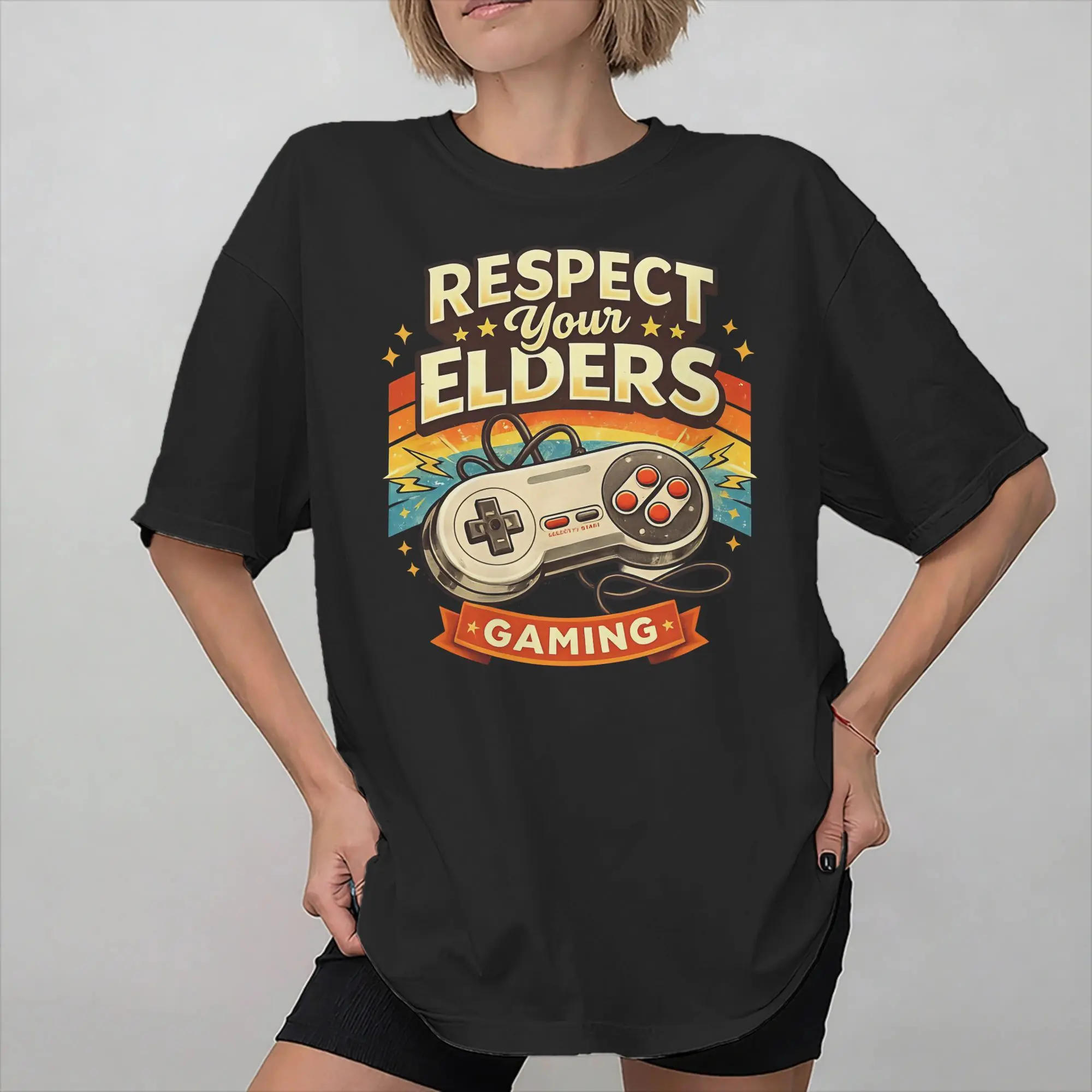 Respect Your Elders Gaming Tee Shirt for Men Women Gift Idea T Shirts  100% Cotton Clothing