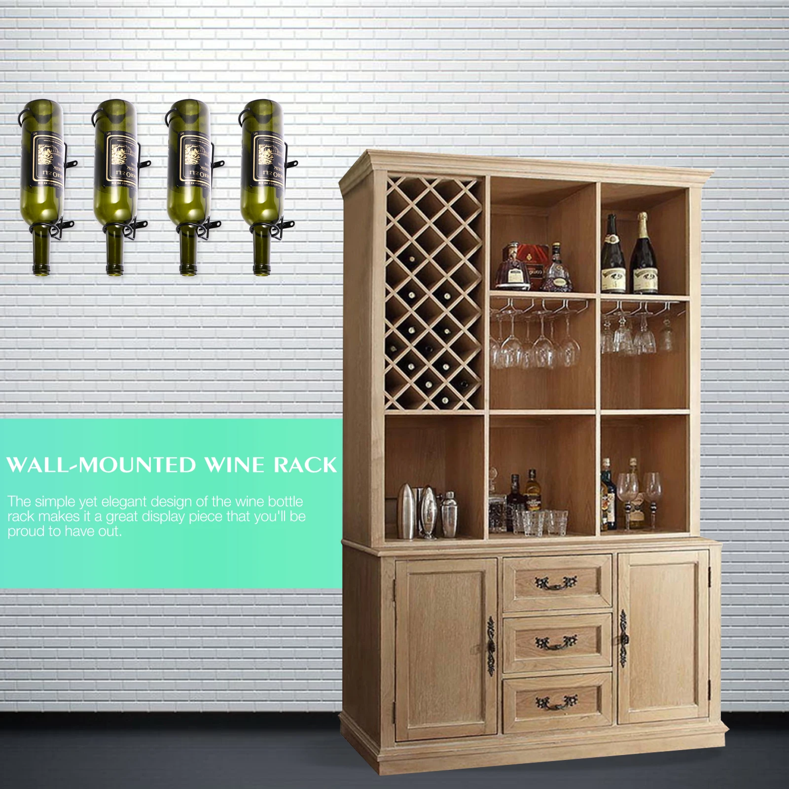 

6pcs Metal Bottle Display Holder Wall-mounted Wall-Mounted Rack Storage Racks Rack Design Gift