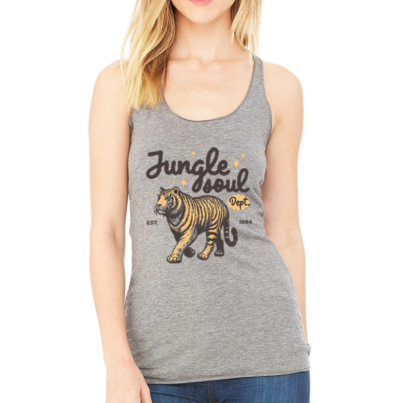 

Jungle Soul, винтажные короткие топы с тигром, женские летние каникулы, топ на бретелях, эстетические майки с дикой природой, сексуальные топы с забавными животными