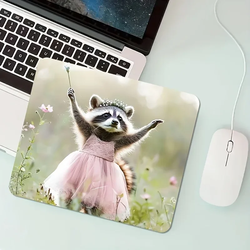 Funny Raccoon Creative Printed Mouse Pad Cute Non-slip Desk Pads home Computer Rubber Desktop Rug HD Gaming Keyboard Mousepads