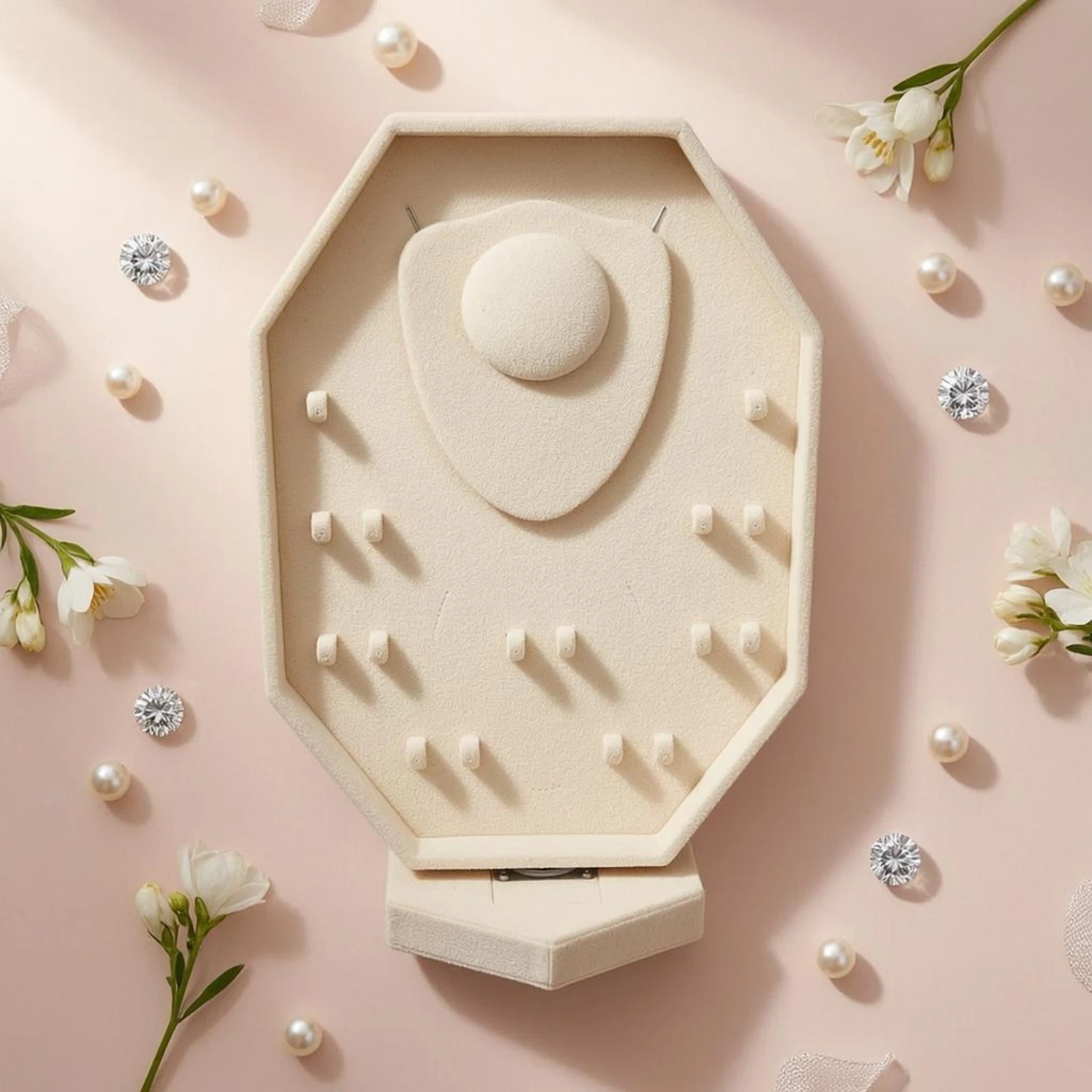 Double-Sided Jewelry Display Octagonal Rotating Jewelry Stand Earring Display Display Stand Tabletop