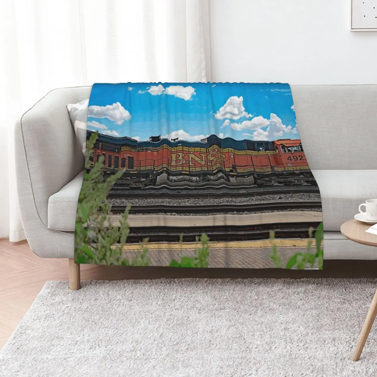 BNSF Locomotive Throw Blanket Camping Bed Decoratives Bed Fashionable for babies Blankets