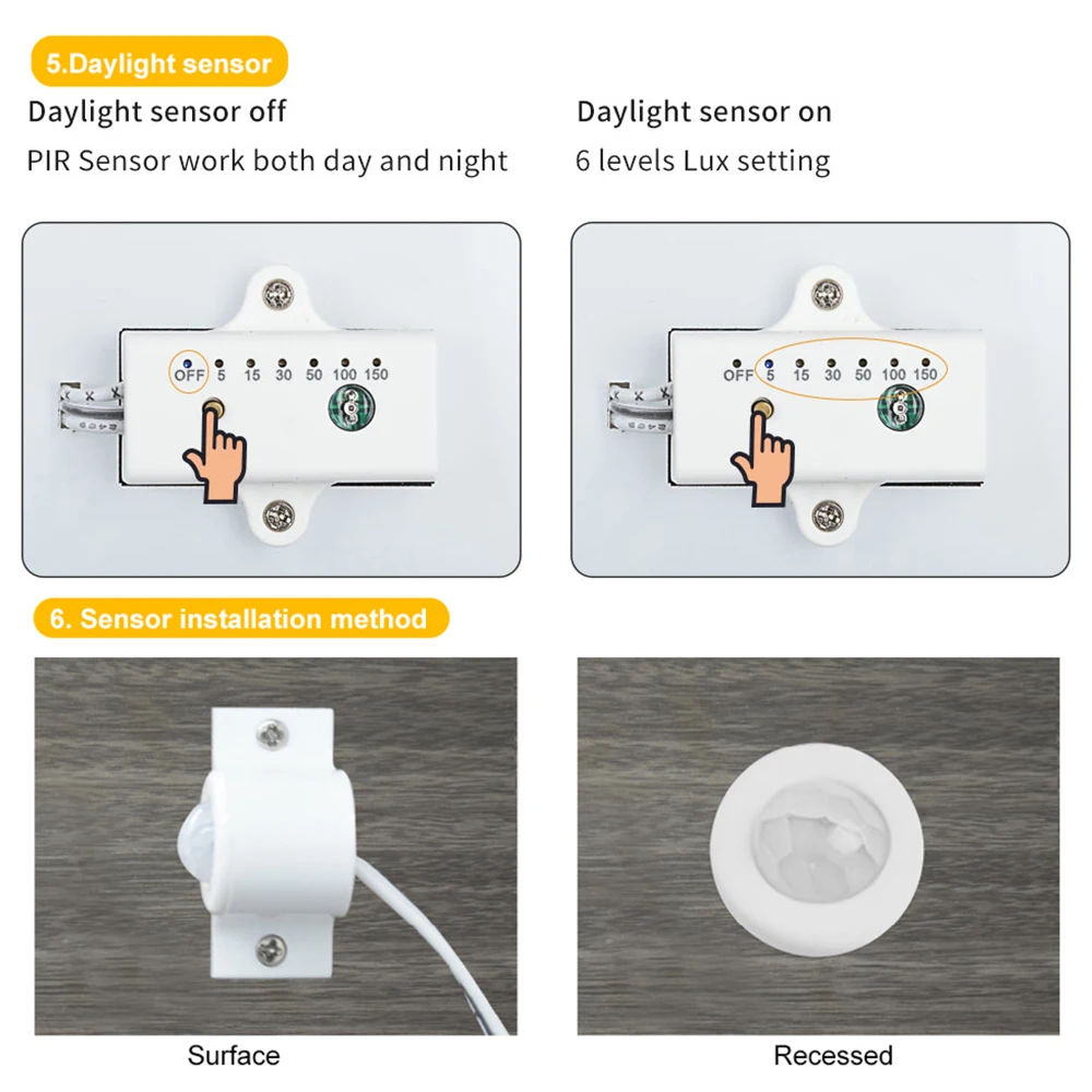 Motion Sensor LED Controller with Daylight Sensor Addressable RGB Light Strip Stair PIR DC12V Streamline Follow the Footstep