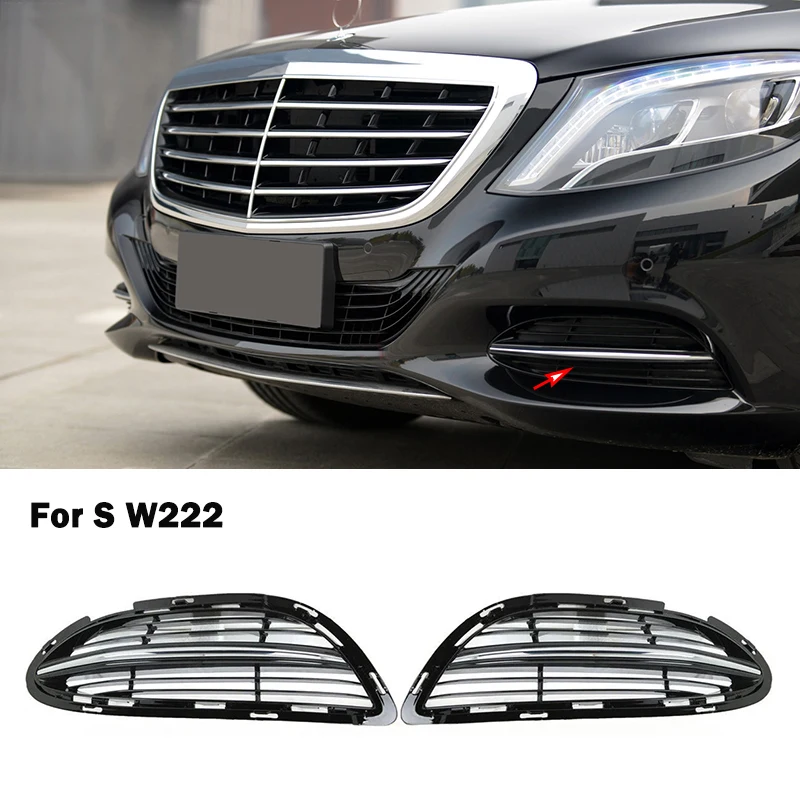 

For Mercedes Benz S Class W222 Front Fog Lamp Cover Chrome Trim Lower Grill A 2228851321 2228851421 2228850224 222885 0324 0724