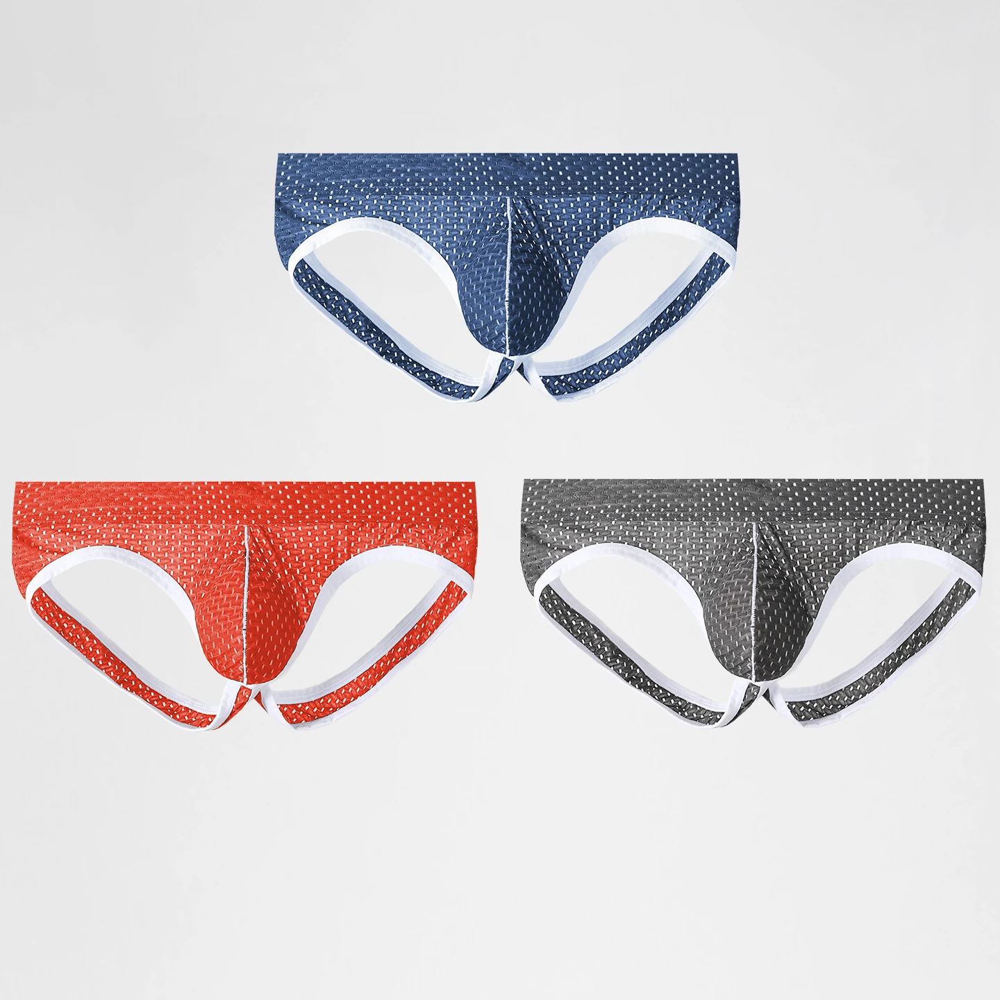Hollowed-out double T-shaped underwear for men, low-waisted ice silk T pants, elastic and sexy underpants, comfortable T-shaped image 4