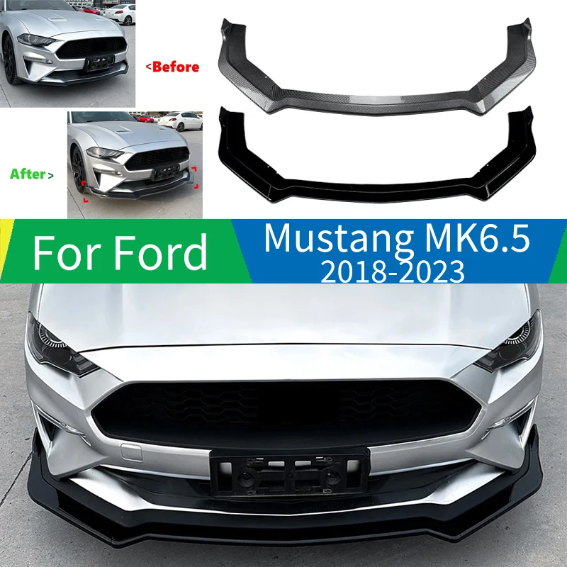

For Ford Mustang MK6.5 2018 2019 2020 2021 2022 2023 Car Front Bumper Lip Spoiler Splitter Diffuser Body Kits Accessory Tuning